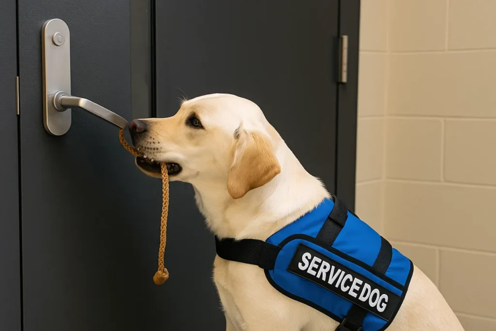 service dog opening door