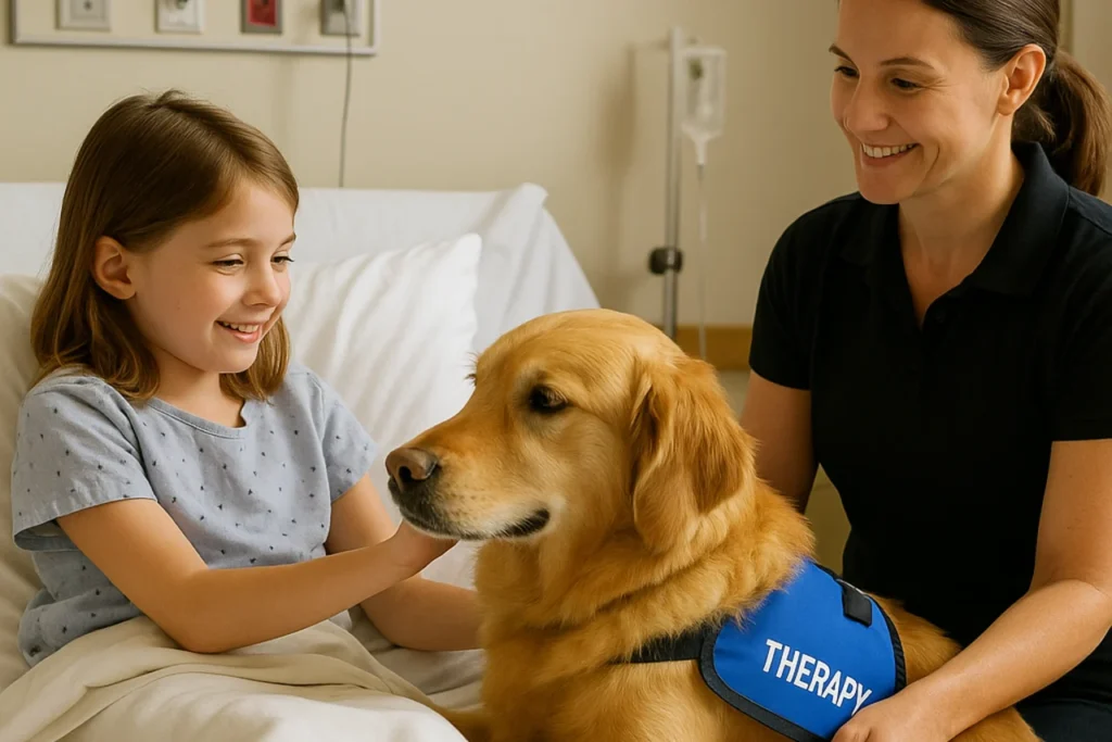 service dog visiting hospital
